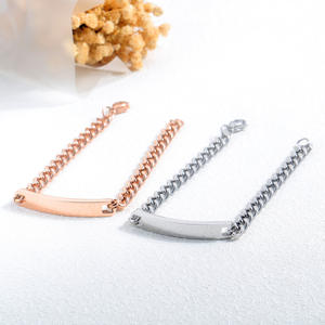 Bracelets en acier inoxydable brillant pour amoureux, bracelets vierges à graver, bracelets de <span class=keywords><strong>couple</strong></span> DIY - Product Image 2