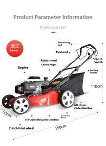 Factory Wholesale 18-Inch Green Industrial Grade 4-Stroke Self-Propelled <b>Lawn</b> <b>Mower</b> <b>Hand</b> <b>Push</b> 24V 48V for Grass Retail - Product Image 4