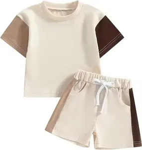 Wholesale Unisex Toddler Boy Girl Casual Children's Wear T-shirt Trousers 2 Pieces Clothes Sets