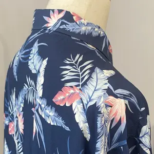 Venta al por mayor OEM de alta calidad de secado rápido verano playa vacaciones hombres de manga corta Camisa informal hawaiana