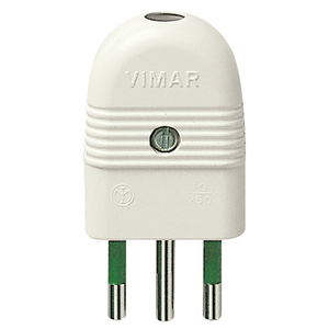 Enchufe Axial Blanco Vimar 2P+T 10A 250V 13mm de Longitud - Product Image 1