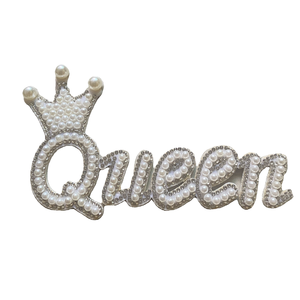 Parche de tela decorativa clásica con diamantes y perlas, estilo de chenilla con cuentas de resina, parche decorativo de Reina cosida DIY - Product Image 4