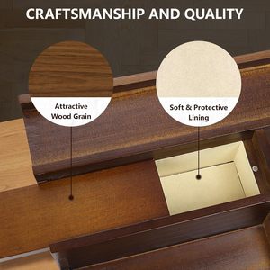 Wooden Cologne Storage Rack 4 Tier With Drawers <b>Desktop</b> Cosmetic Organizer Display <b>Shelf</b> - Product Image 3