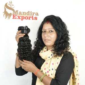 Ninguno procesamiento químico mejor calidad virgen color negro rizado tengle paquetes libres extensiones de cabello humano Templo Vietnamita - Product Image 1