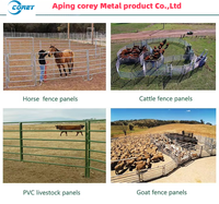 Panneaux de clôture pour bétail en acier galvanisé à chaud, robustes, avec tubes ovales à 5 barres, pour fermes laitières, enclos d'alimentation et ranchs