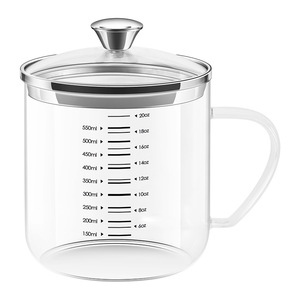 Borosilicate Glass Measuring Cup 500Ml With Lid Heat Resistant For Kitchen Use - Product Image 2