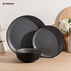 Juego de Vajilla Personalizado para Restaurante, Platos y Tazones Negros y Marrones Esmerilados para Sopa, Duraderos y en Stock - Product Image 5