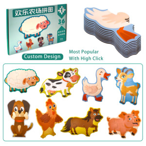 Meilleure vente papier trafic Animal magnétique enfants dessin animé niveau Cognition bambin Puzzles - Product Image 4