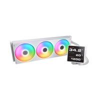 Refroidisseur de processeur liquide AIO Cougar Poseidon VP360 360 mm avec écran LCD, radiateur RGB, triple ventilateur, système de refroidissement par eau à roulement fluide, noir