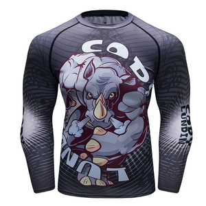 Cody Brand New Men Compression Long Sleeve Jogging Tees 3D Printing Fitness Tights BJJ MMA Gym Exercise Rashguard <strong>Tops</strong> - Product Image 3