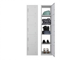 Armoire de vestiaire étanche en acier, simple, 5 portes, pour vêtements, vide à l'intérieur