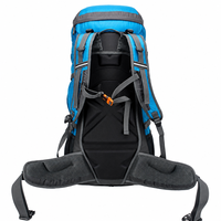 Sac à dos de randonnée extensible 50L+5, sac à dos de trekking en nylon Ripstop avec coque arrière ventilée en EVA, ceinture de hanche rembourrée