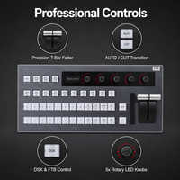Panneau de contrôle ATEM 12 canaux PGM PVW pour mélangeur vidéo, barre T, Tally, OLED, alliage d'aluminium, USB, LAN, PoE, Mix/Dip/Wipe, version usine