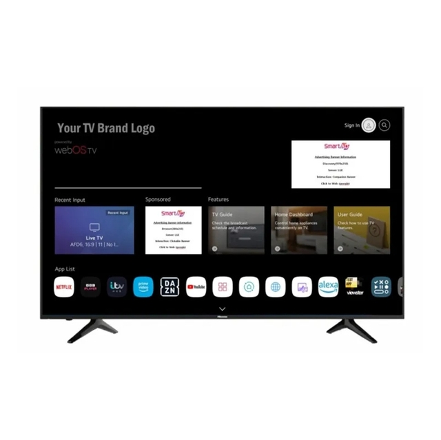 65 Inch OLED Smart TV HDTV LED Backlight Black Cabinet 4K Resolution Low-Power Multi-language Support Built-In Speaker Bathroom
