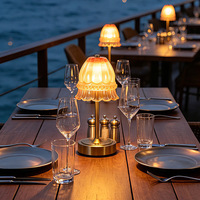 Lámpara de Mesa Moderna con Batería, de Hierro y Vidrio, con Intensidad Regulable, Táctil, Luz Nocturna Ambiental, Recargable, Inalámbrica, de Lujo, Portátil para Hotel