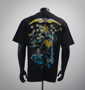 เสื้อยืดแขนสั้นคอกลมเข้ารูปสำหรับ25ss ผ้าเดนิมสไตล์ฮิปฮอปผ้าเดนิมปักลายดาวน้ำหนัก240กรัม - Product Image 1