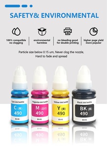 Tinta Amida Compatible con Impresoras <span class=keywords><strong>Canon</strong></span> <span class=keywords><strong>PIXMA</strong></span> G1400/G2400/<span class=keywords><strong>G3400</strong></span>/G4400/G1410/G2410/G3410/G4410/G1411/G2411/G3411/G4411, Tinta de Colorante 490 - Product Image 3