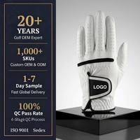 Ventas calientes 100% Genuine Cabretta Leather Custom Logo Super Soft White Premium Cabretta Leather Golf Guante
