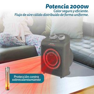 Calentador Eléctrico de 2000W con 2 Niveles de Potencia, Calefacción Portátil para Espacios Pequeños - Product Image 2