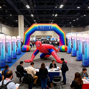 Mascotte gonflable personnalisée, poupée gonflable géante pour événements, personnage publicitaire en cheveux bouclés dorés pour affichage - Product Image 4