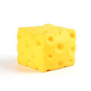 Grand cube de fromage jaune moelleux anti-stress, jouet géant en forme de fromage - Product Image 1