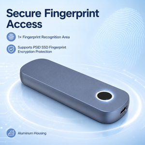 指纹加密 M.<span class=keywords><strong>2</strong></span> NVMe/SATA SSD 外壳 10Gbps USB3.<span class=keywords><strong>2</strong></span> Gen2 外接盒，适用于最大 8TB SSD - Product Image 2