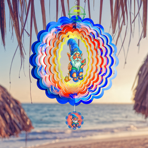 Molinetes de Viento OEM, Molinillo de Viento con Diseño de Gnomo de Playa para Colgar en el Jardín, Molinillo de Viento 3D para Exteriores - Product Image 4