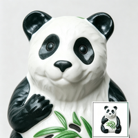 Haut-parleur d'extérieur en forme de panda mignon, résistant aux intempéries, audio décoratif pour aménagement paysager 25W pour jardin et hôtel