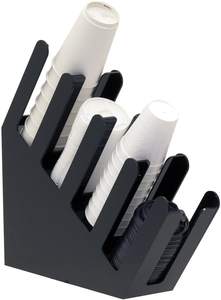 แก้วกาแฟและฝาปิดโลหะแบบปรับได้4ช่องพร้อมหลอดสำหรับเคาน์เตอร์บาร์หรือที่วางเครื่องดื่ม - Product Image 4