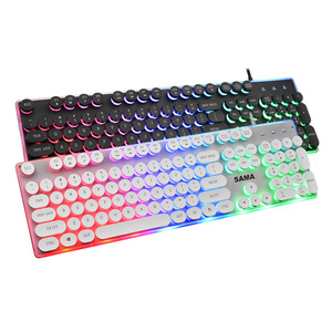 SAMA Rainbow <b>Light</b> Punk Keyboard K820 Full Size 104 Keys RGB Backlit Multimedia Wired Membrane <b>Gaming</b> Keyboard - Product Image 2