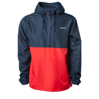 Sweat à capuche surdimensionné avec logo personnalisé pour homme, coupe-vent noir avec fermeture éclair, coupe-vent de haute qualité