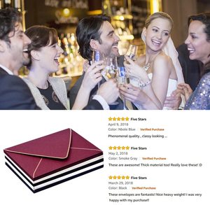Wholesale A7 Pink <strong>Envelopes</strong> 5 X 7 - V Flap with Gold Border for <strong>5x7</strong> Cards and Perfect for Weddings, Invitations - Product Image 6