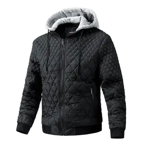 겨울 공장 도매 남자의 폭격기 재킷 겨울 가을 퀼트 패딩 재킷 후드가있는 따뜻한 패딩 코트