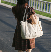 Nouveau Sac Fourre-Tout en Toile Style Japonais 2026, Personnalisable avec Logo, Grande Capacité, Multicolore, Sac à Main Décontracté pour Femme, Sac à Bandoulière