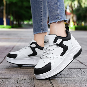 Chaussures de skate pour enfants avec roues, semelle extérieure en TPU, semelle intermédiaire en EVA, doublure en mesh pour garçons, filles, étudiants, sport en plein air - Product Image 3