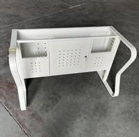 Escritorio de Computadora Metálico con Patas de Mariposa, Escritorio Escolar para Estudiantes con Gabinete para CPU con Cerradura y Mesa de Doble Asiento
