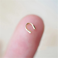 Sin deslustre GF 14K Gold Filled U Shape Wire Protector Cable Dedales Cierres Conector para collar Fabricación de joyas Hallazgos