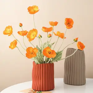 Современное украшение для дома, резиновая краска, керамическая Цветочная композиция, ваза Morandi