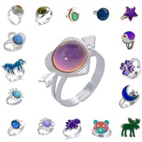 Bague d'humeur en gros qui change de couleur selon la température pour femmes et filles, cadeau de fête ou de Saint-Valentin