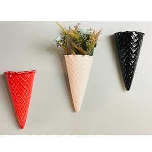 Maceta de Cerámica con Forma de Cono de Helado para Colgar en la Pared, para Hogar u <span class=keywords><strong>Hotel</strong></span> - Product Image 3