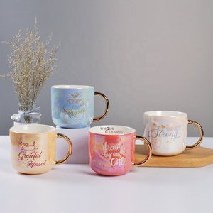 Tasse à café et thé en céramique émaillée <span class=keywords><strong>de</strong></span> perles colorées assorties personnalisées en gros d'usine avec poignée en or plaqué bureau à domicile utilisé - Product Image 3