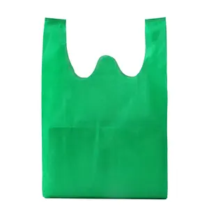 सस्ते अनुकूलित बुना कपड़े कैंडी रंग सुपर बाजारों दुकानों भंडारण टी शर्ट सस्ते गैर बुना बैग