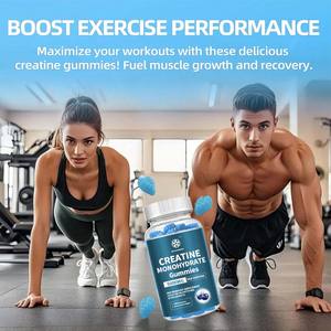Creatina Monoidrato al Gusto Mirtillo OEM per Uomini e Donne, Caramelle Gommose di Creatina Monoidrato 5000mg con Taurina e L-Glutammina - Product Image 6