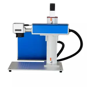 Döner ile 20w 30w 50w 3D renk işaretleyici Metal fiber lazer fiber lazer gravür markalama makinesi