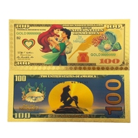 Uang Kertas Anime Putri Duyung Kecil Amerika Baru 2026 Berlapis Emas 24K untuk Koleksi