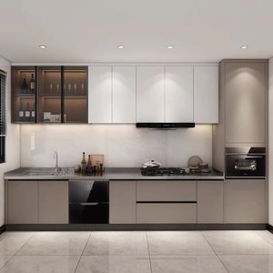 Armoires de cuisine modernes sur mesure, résistantes à l'humidité, en bois écologique, vente en gros directe d'usine, approvisionnement en vrac, placards de cuisine - Product Image 2