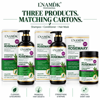 Kit de soin capillaire 3 étapes à la menthe, au romarin et à la biotine : shampoing, après-shampoing et masque capillaire pour nourrir les cheveux secs et abîmés