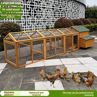 Grand poulailler extérieur en bois, imperméable et résistant au soleil, à double compartiment, pour l'élevage domestique de poulets, cage pour animaux de compagnie