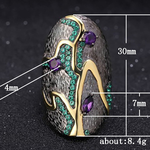 Anello da Donna in Stile Etnico con Paesaggio e Strass, Gioielli alla Moda - Product Image 5