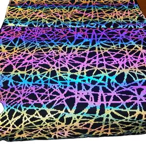 Usine directe tissu réfléchissant irisé d'arc-en-ciel reflétant sa foncé matériaux pour Salut vis vêtements de mode hommes gilet - Product Image 3
